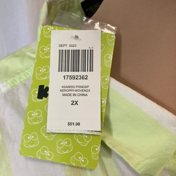 NWT Keroppi Stripe Woven Button-Up (Retired in 2022) - Picture 5 of 6